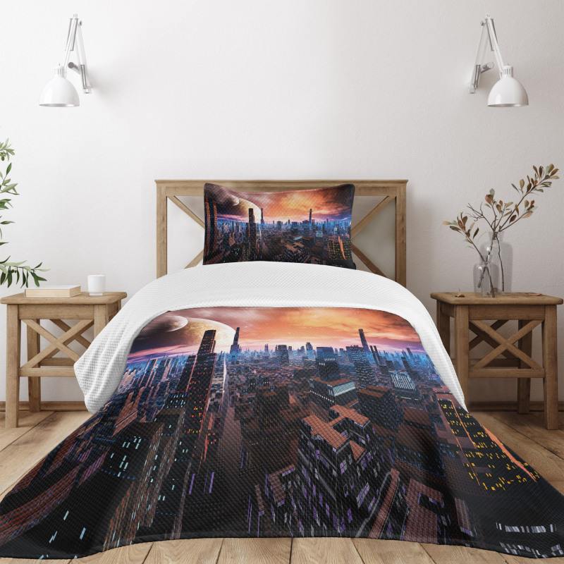Futuristic Distant World Bedspread Set