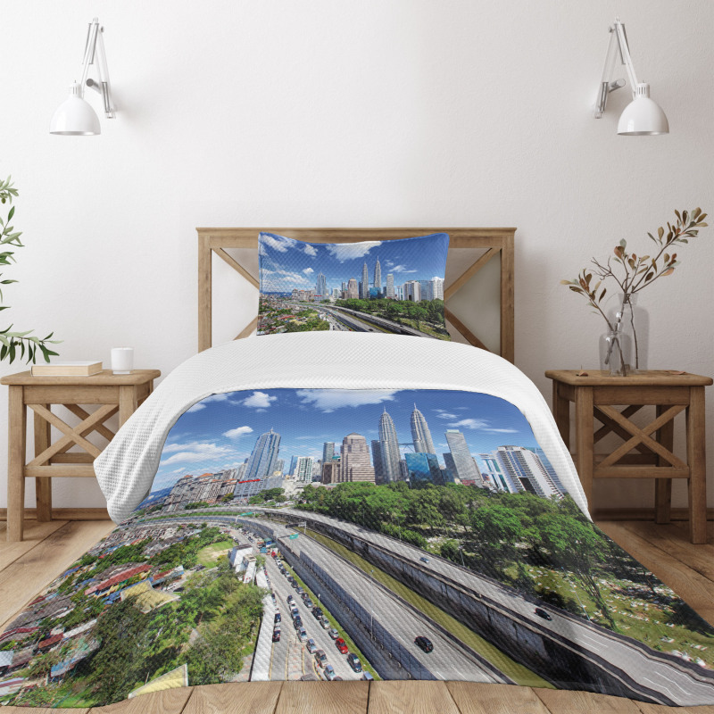 Kuala Lumpur in Clear Day Bedspread Set