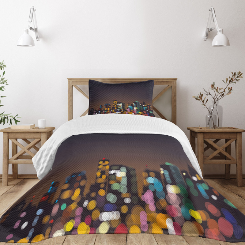 Abstract Cityscape Bokeh Bedspread Set