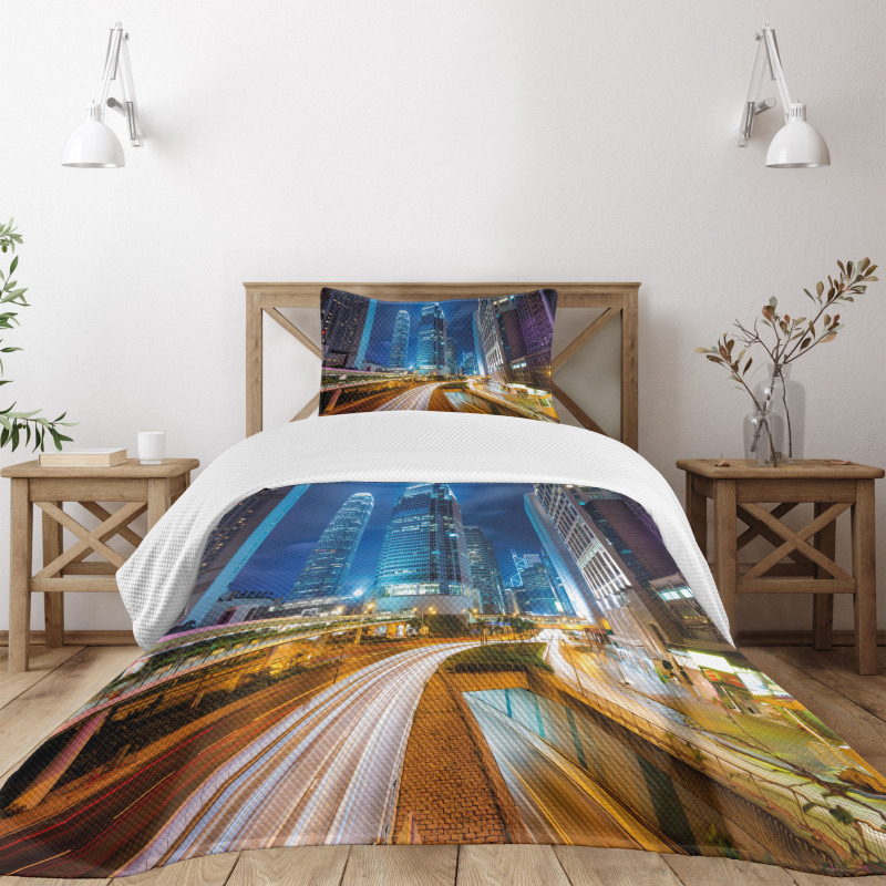 Fast Cars Hong Kong Urban Bedspread Set