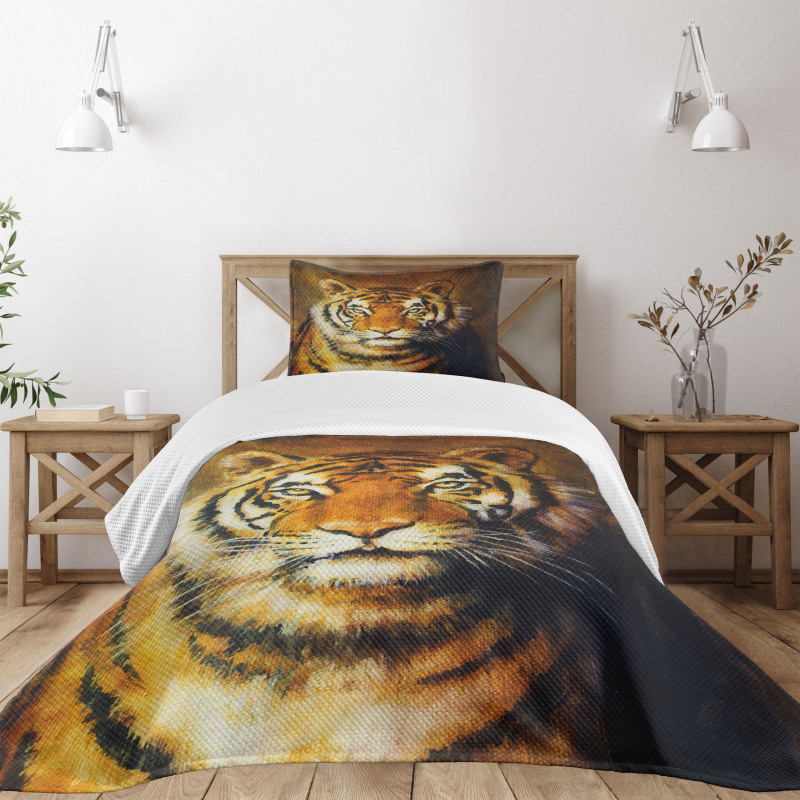 Oil Painting Style Animal Bedspread Set