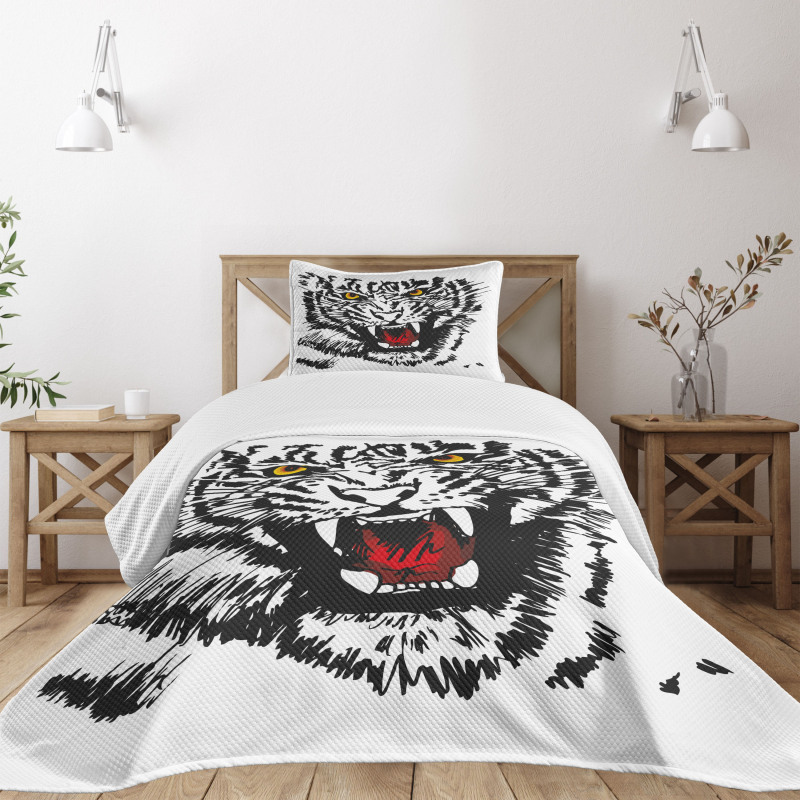 Angry Feline Vivid Eyes Bedspread Set