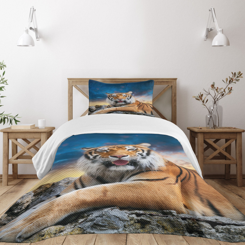 Calm Wild Animal Sunset Bedspread Set