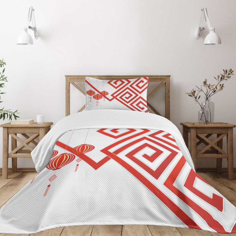 Chinese Abstract Art Bedspread Set