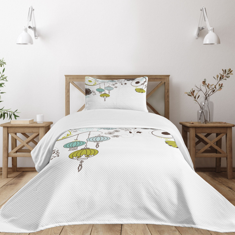 Abstract New Year China Bedspread Set