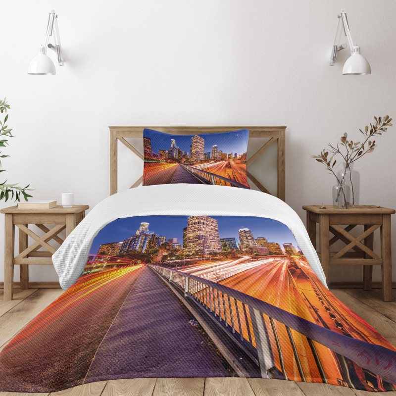 Los Angeles USA Downtown Bedspread Set