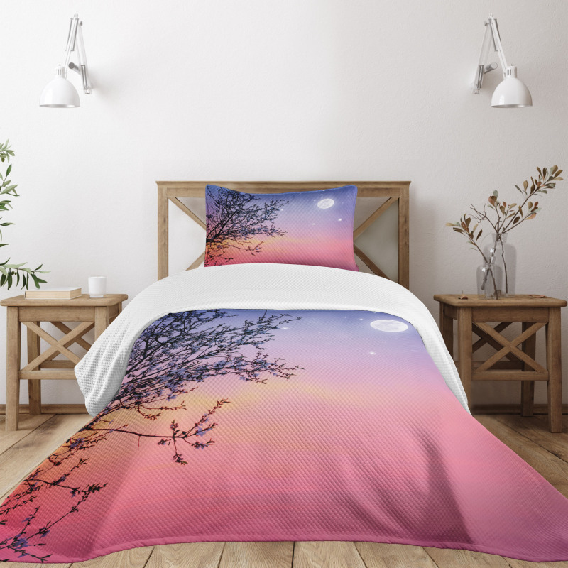 Dreamy Sky Spring Tree Bedspread Set
