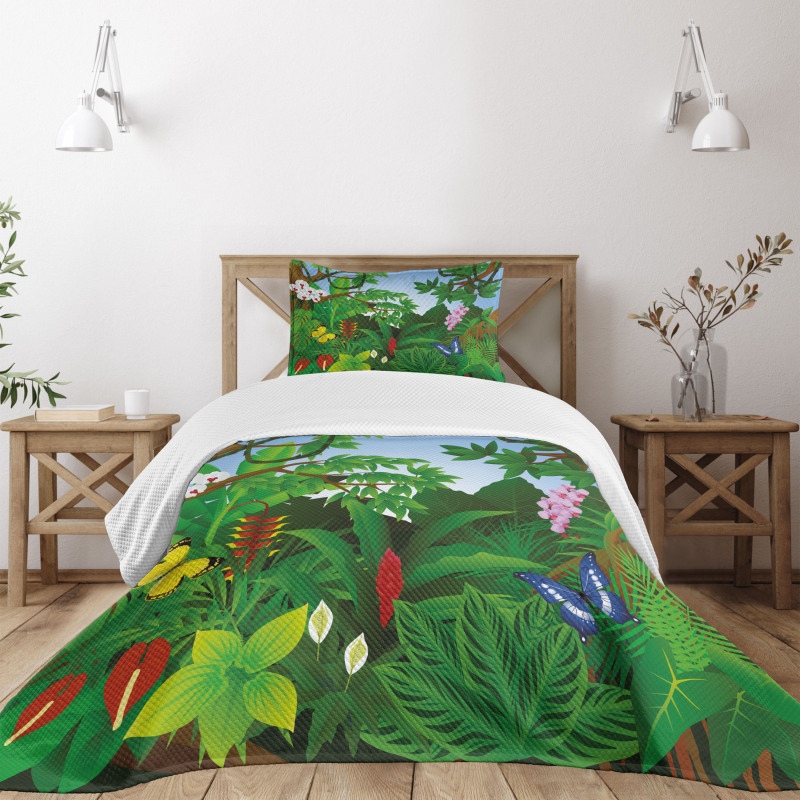 Lively Forest Trees Bedspread Set