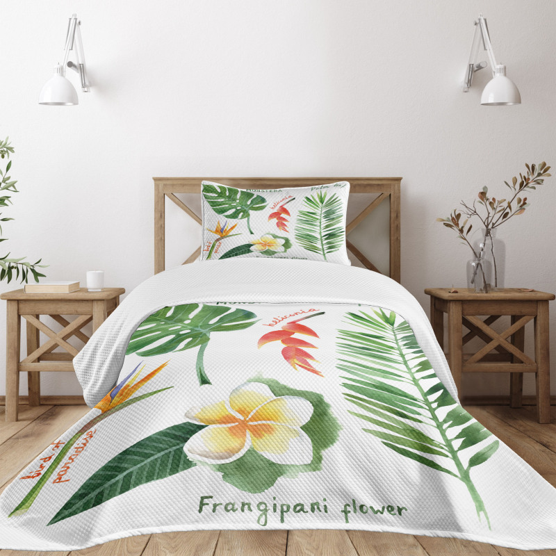 Tropical Flora Bedspread Set