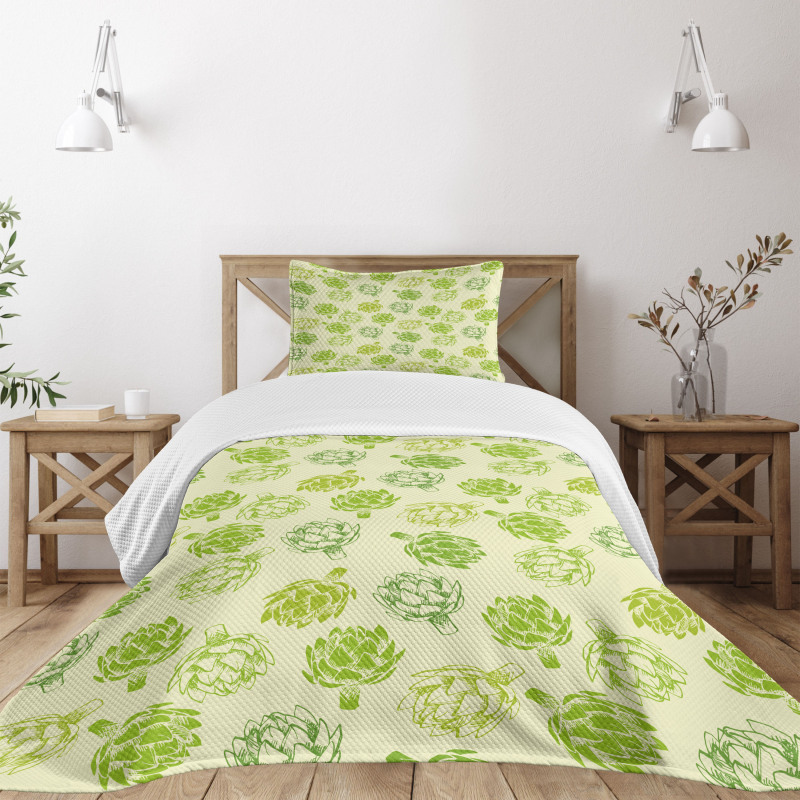 Vegetable Sketch Bedspread Set