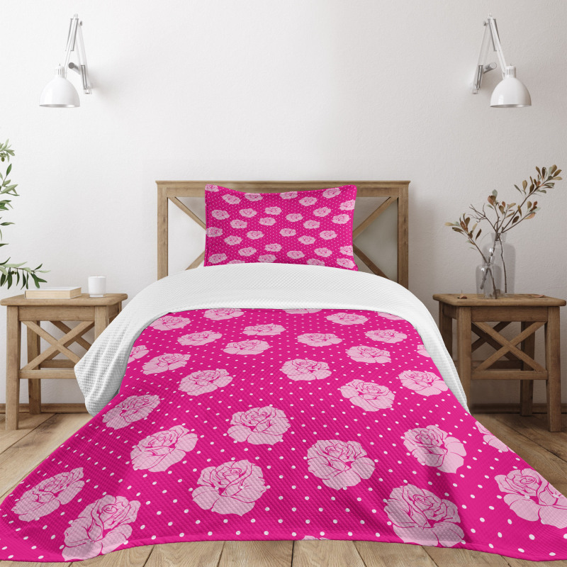 Vintage Roses Love Dot Bedspread Set