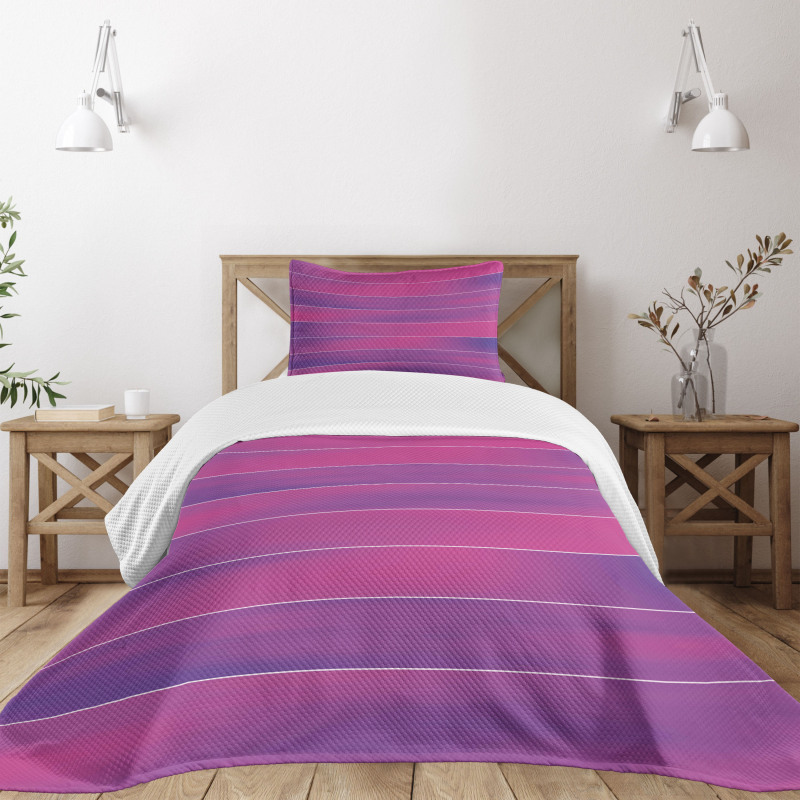 Stripes Soft Colors Bedspread Set