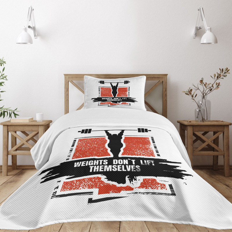 Bodybuilder Barbell Bedspread Set