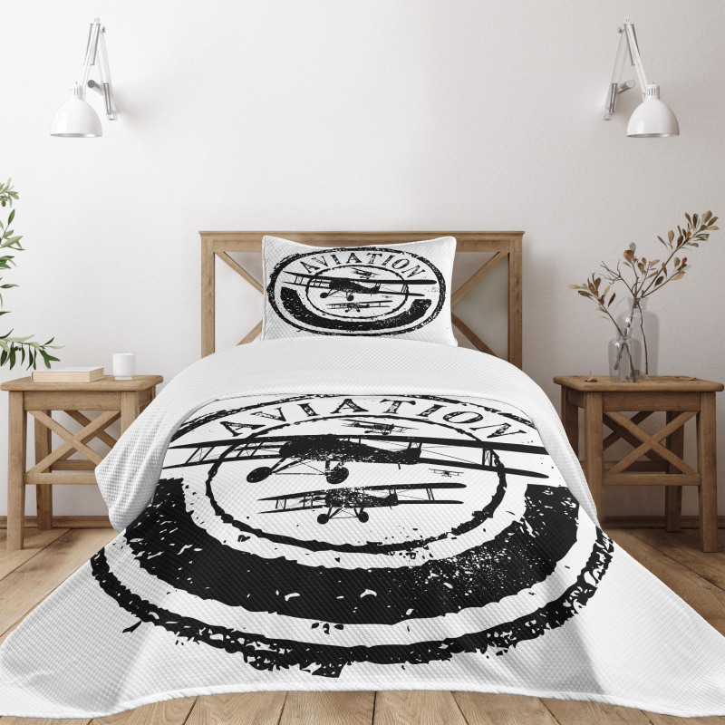 Aviation Retro Bedspread Set