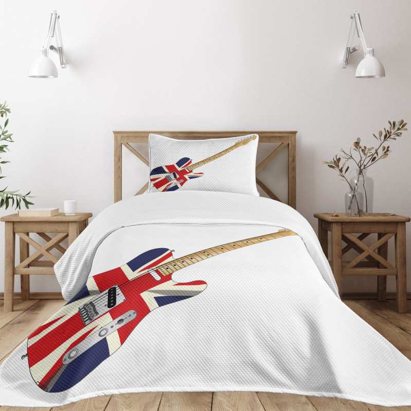 Electric Guitar Flag Bedspread Set
