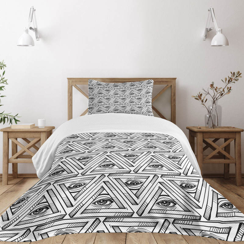 All Seeing Eye Pyramidal Bedspread Set