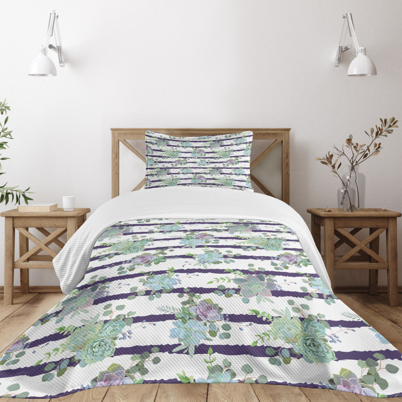 Natural Cactus Pattern Bedspread Set