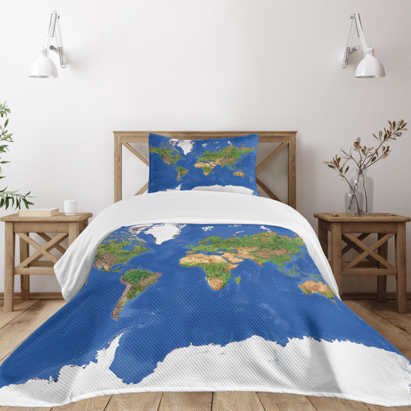 Continents Vegetation Bedspread Set