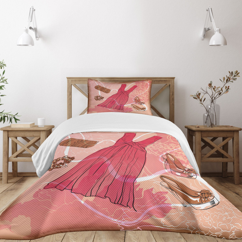 Floral Pink Bedspread Set