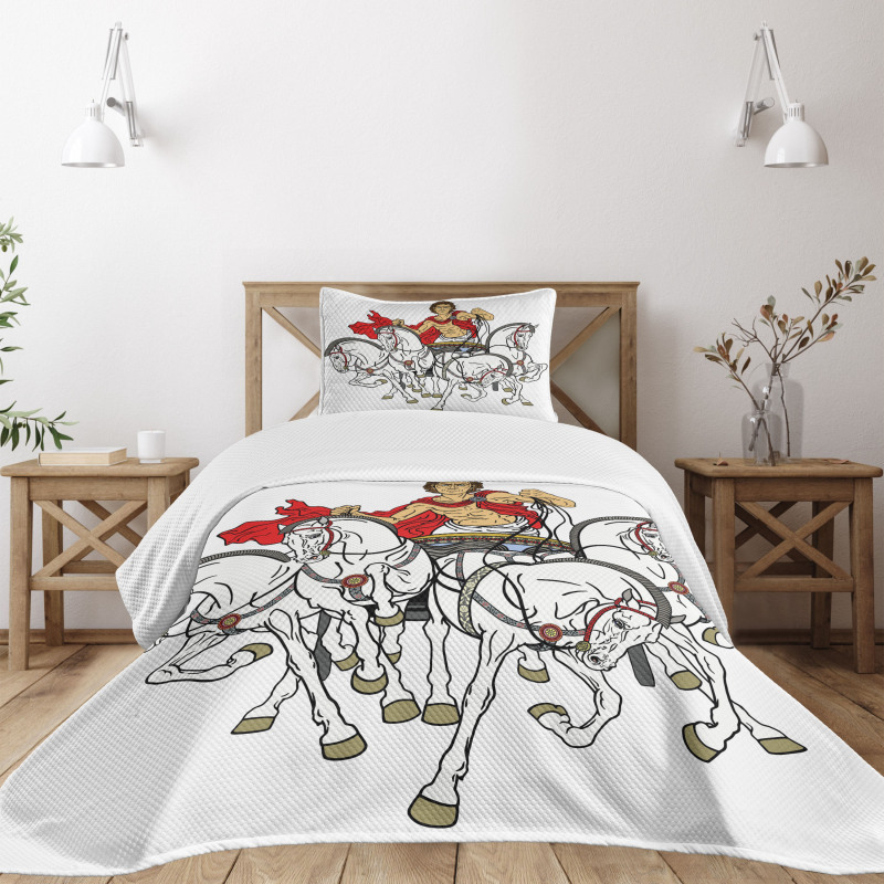 Hellenic Man Chariot Bedspread Set
