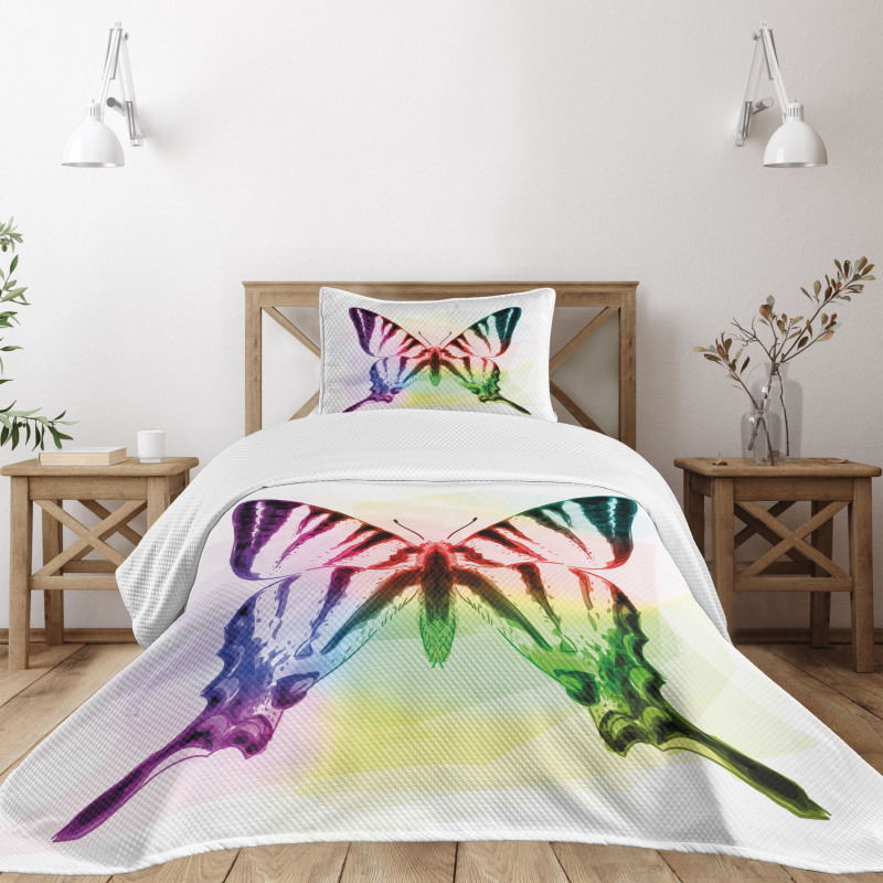 Butterfly Rainbow Bedspread Set