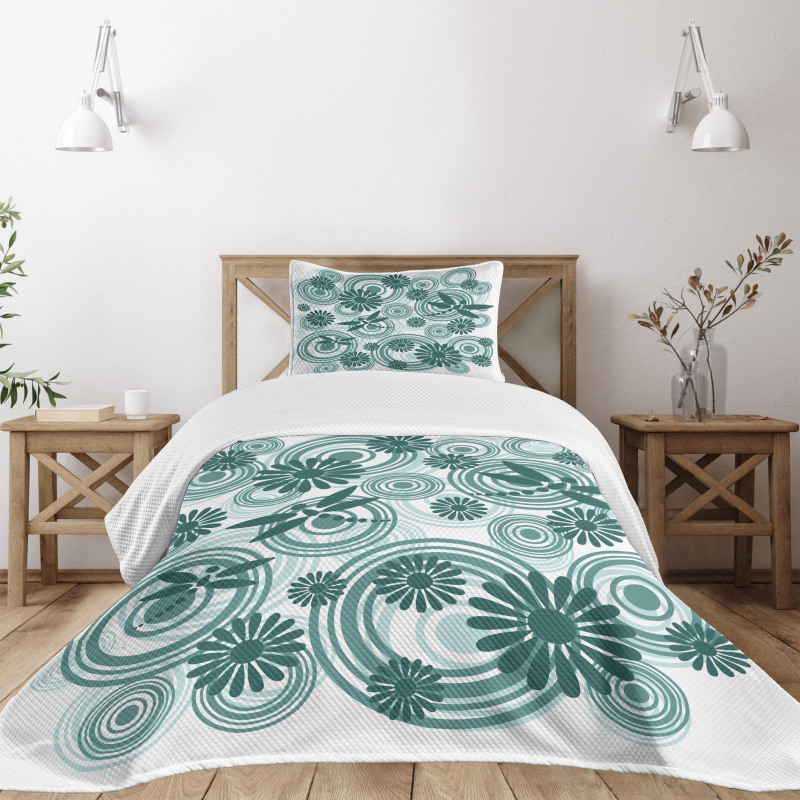 Abstract Daisy Flower Bedspread Set