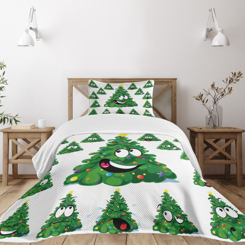 Xmas Cartoon Funny Bedspread Set