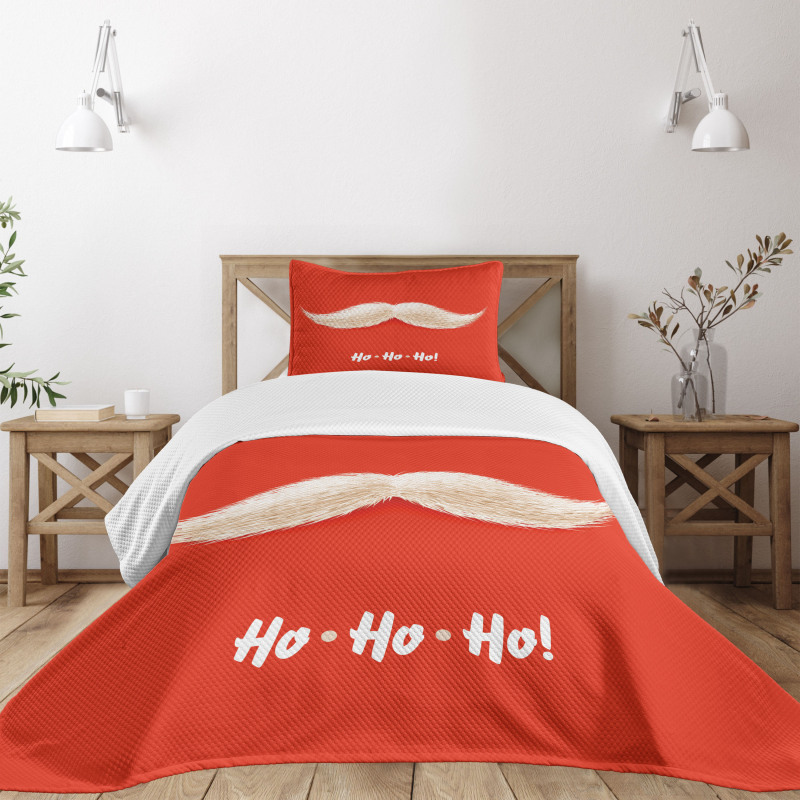 Vivid Santa Mustache Bedspread Set