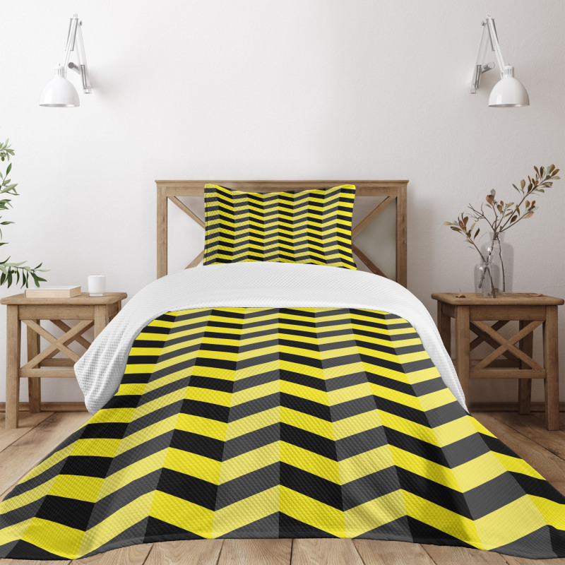 Warning Sign Bedspread Set