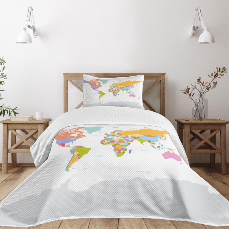 Detailed Political Colorful Bedspread Set