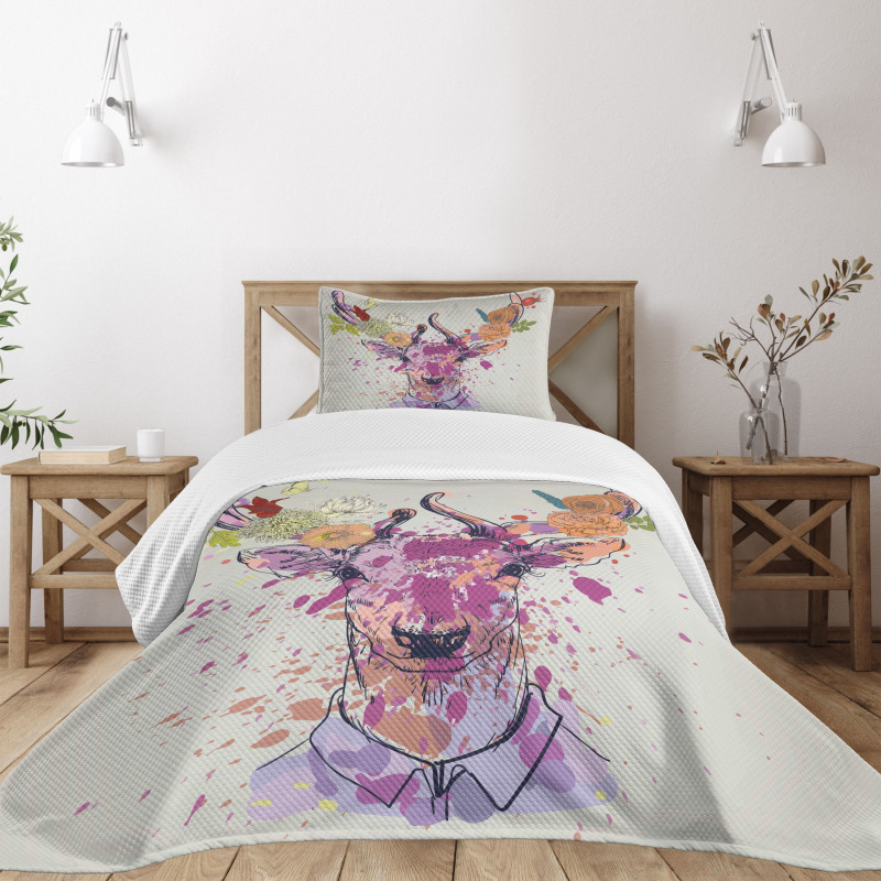 Deer Portrait Bedspread Set