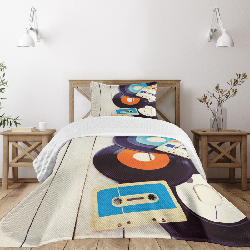 Gramophone Records Audio Bedspread Set