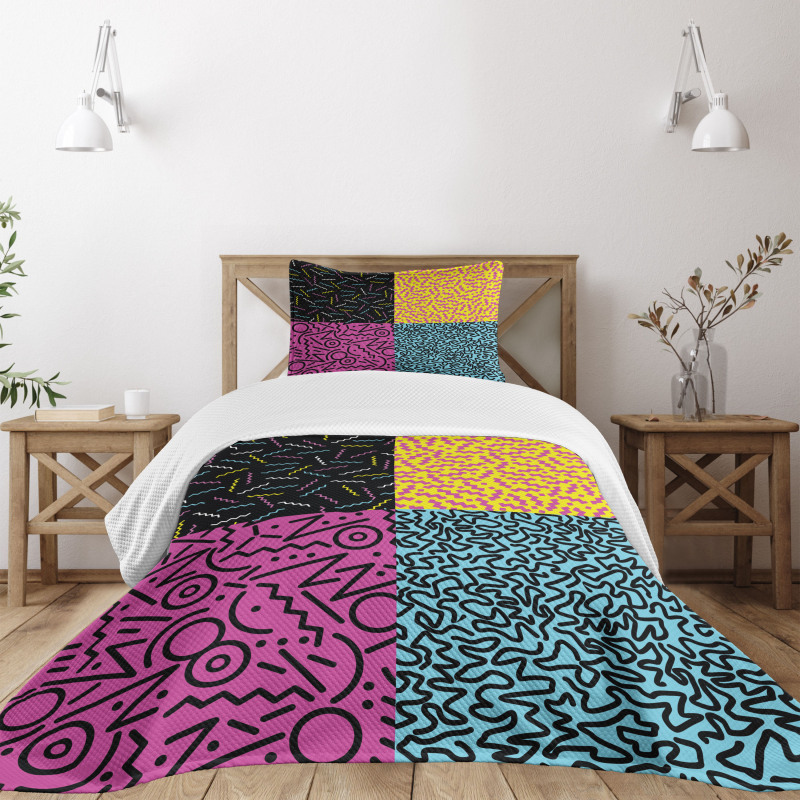 Eighties Funky Pop Doodle Bedspread Set