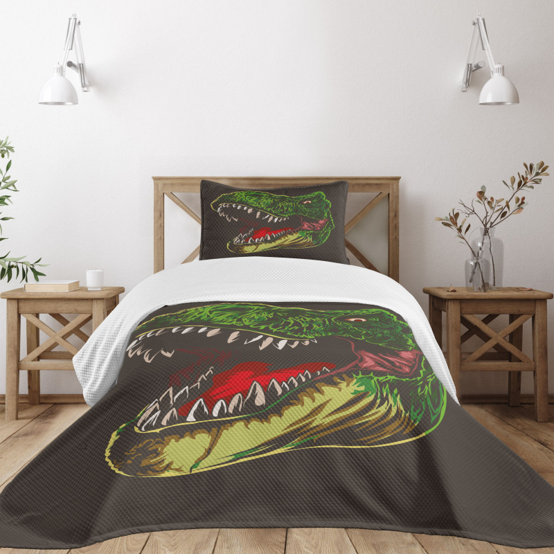 Aggressive Wild T-Rex Bedspread Set