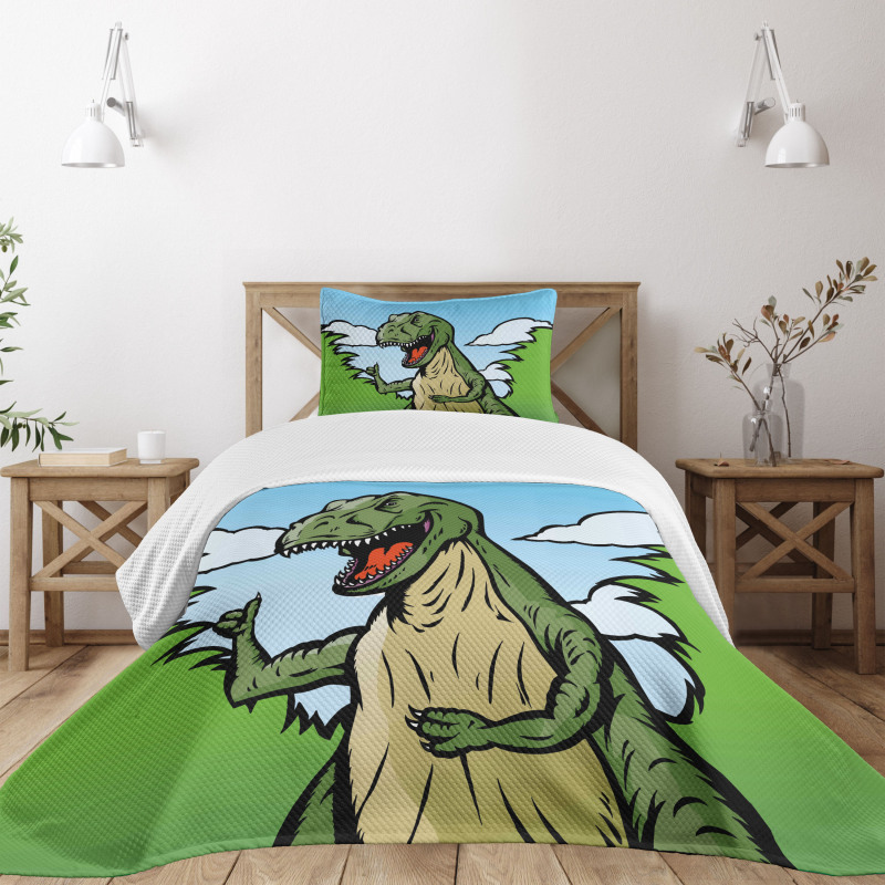 Cartoon T-Rex Funny Bedspread Set