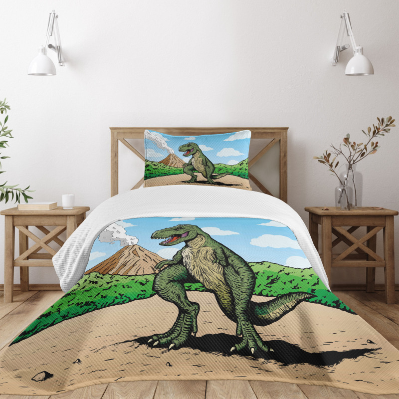 T-Rex Active Volcano Bedspread Set