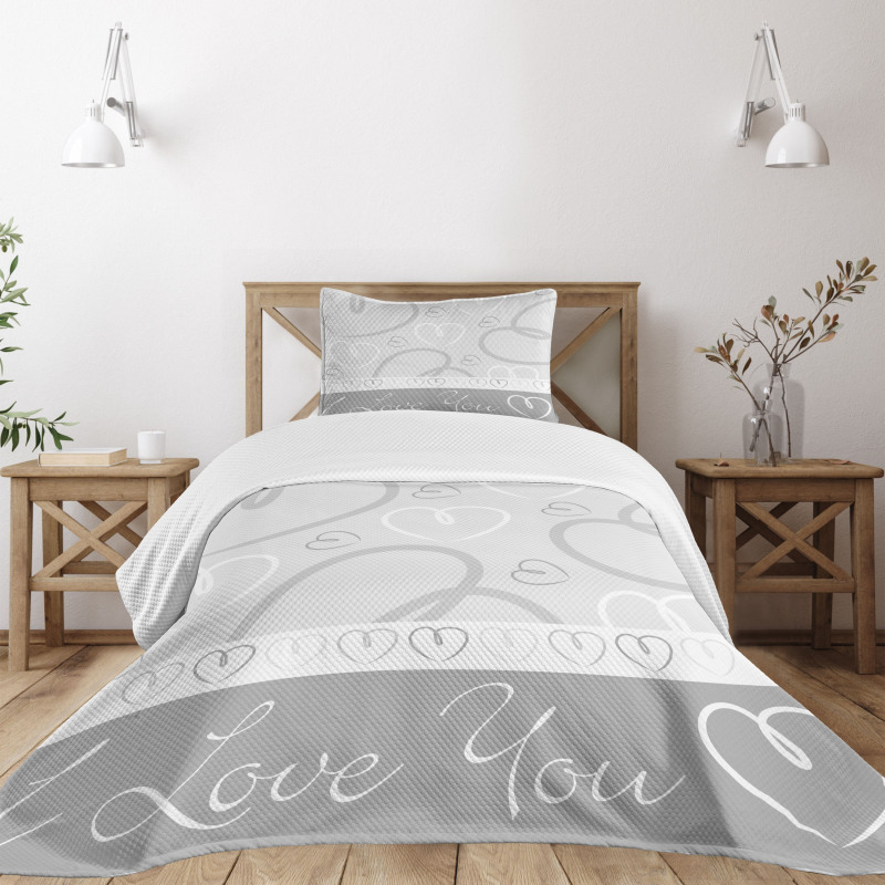 Doodle Hearts Love Bedspread Set