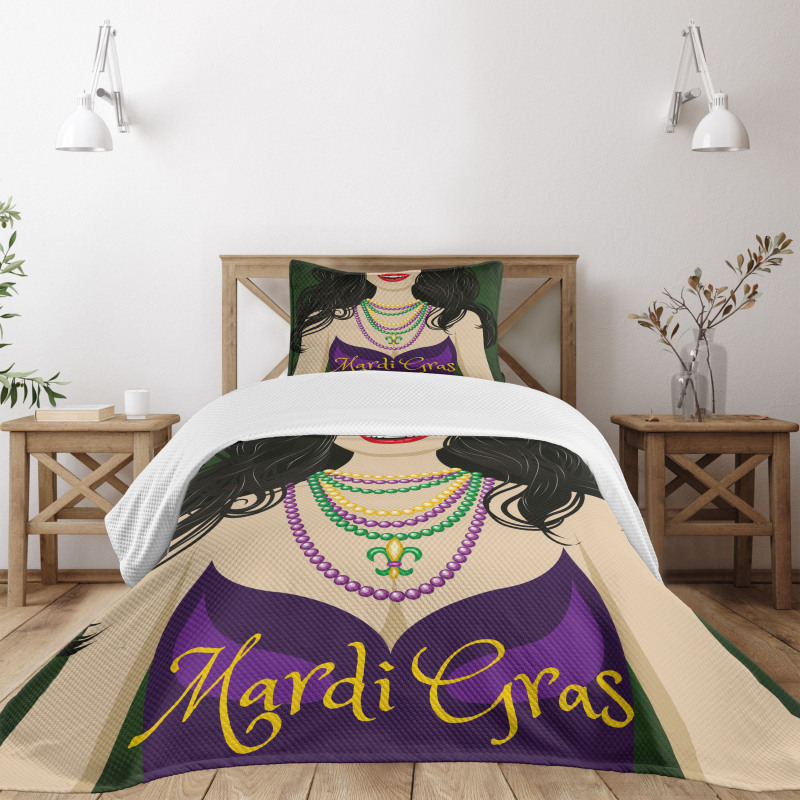 Woman in Party Dress Bedspread Set