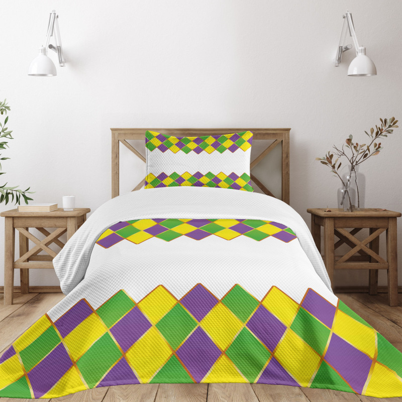 Carnival Colors Grid Bedspread Set