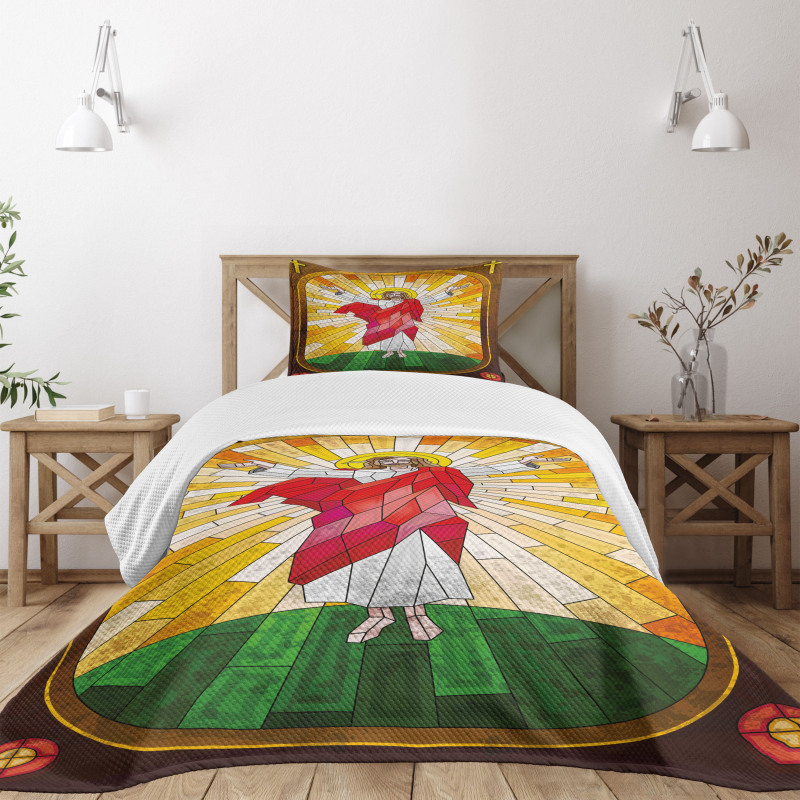 Stained Glass Design Paint Bedspread Set