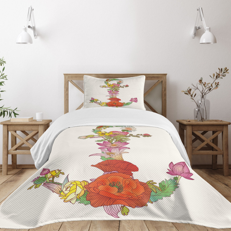 Spring Flowers Blooming Bedspread Set