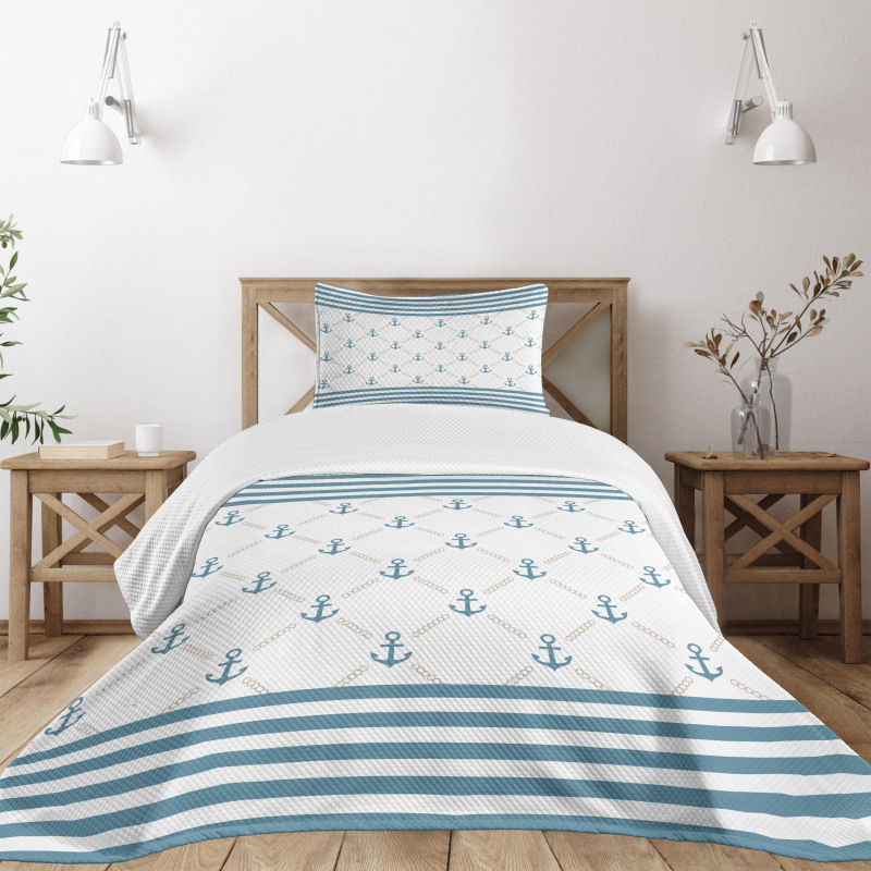 Abstract Stripes Chain Bedspread Set