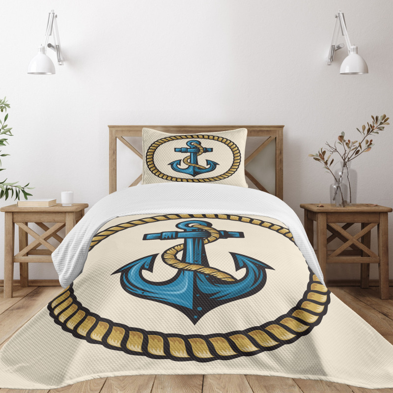 Sailor Emblem with Rope Bedspread Set