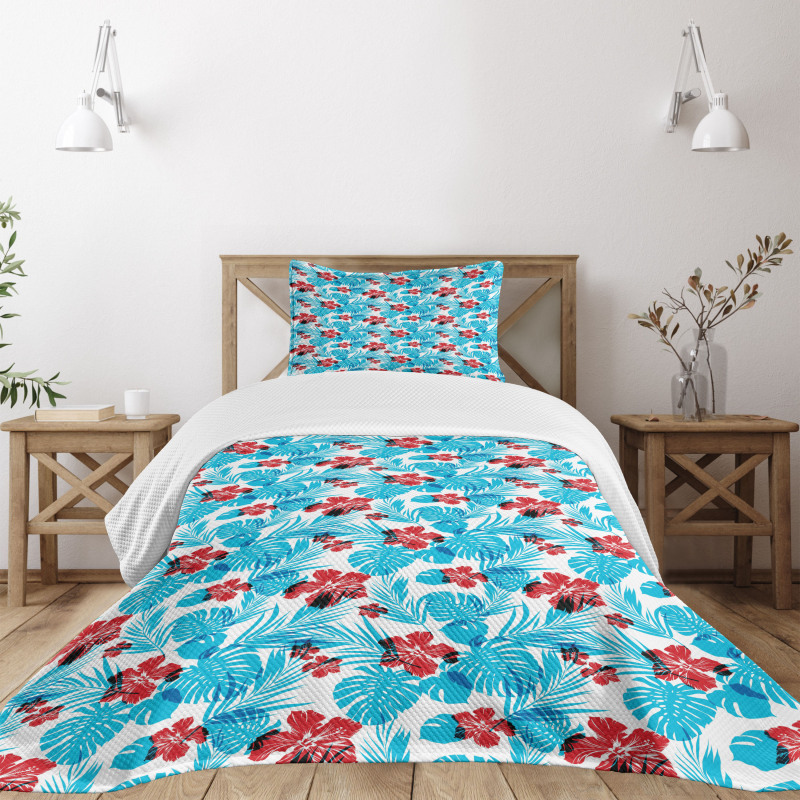 Island Vegetation Leaves Bedspread Set