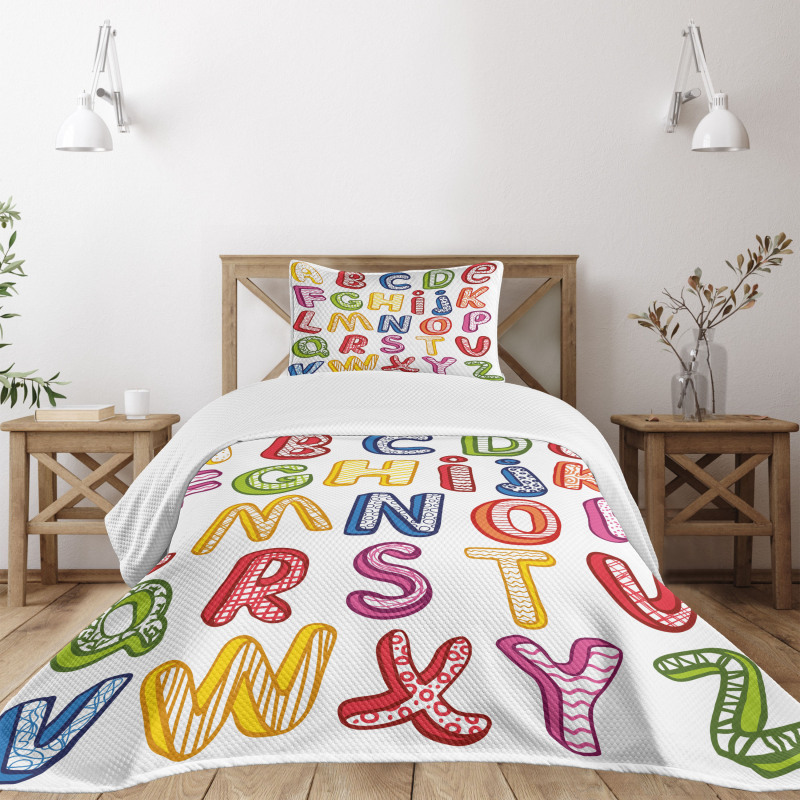 3D Letters ABC Bedspread Set