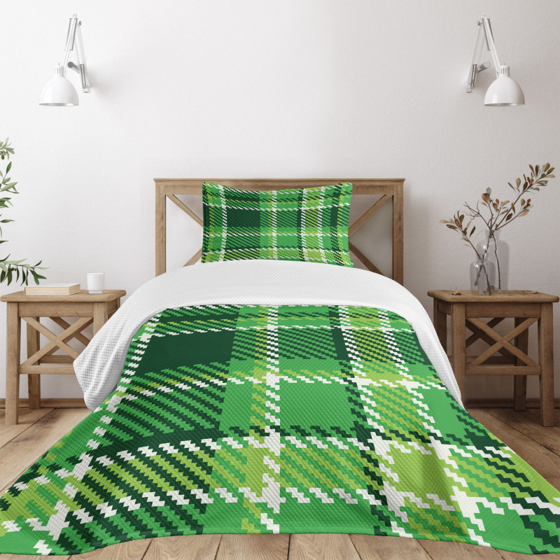 Irish Mosaic Green Bedspread Set