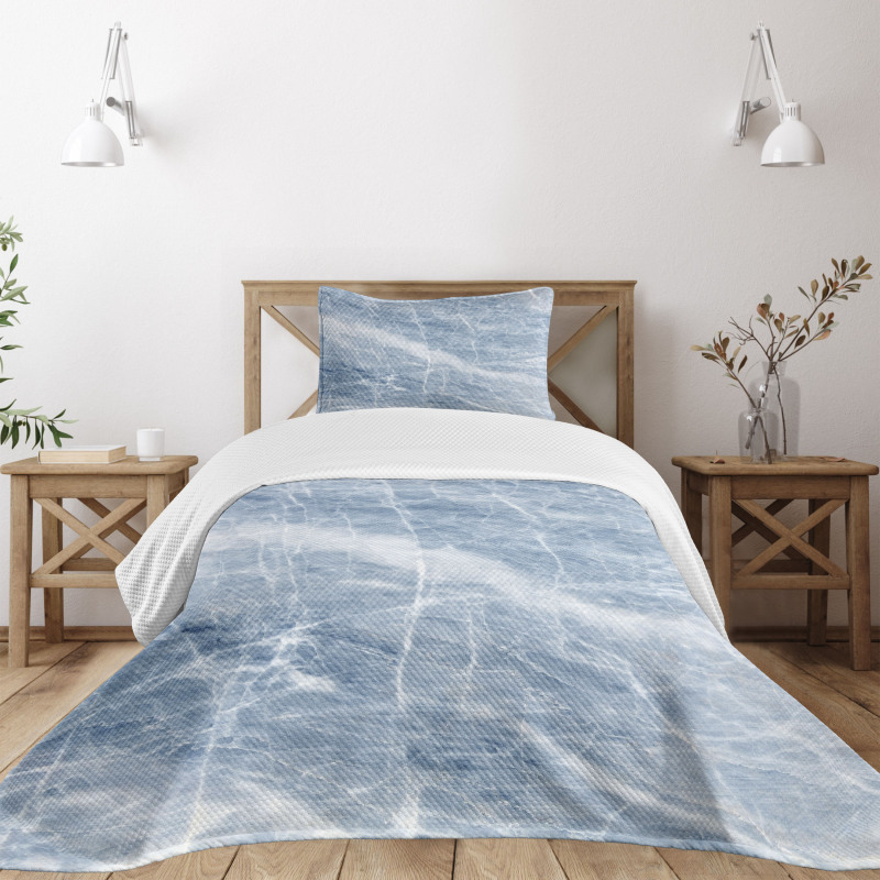 Blue Geography Stone Bedspread Set