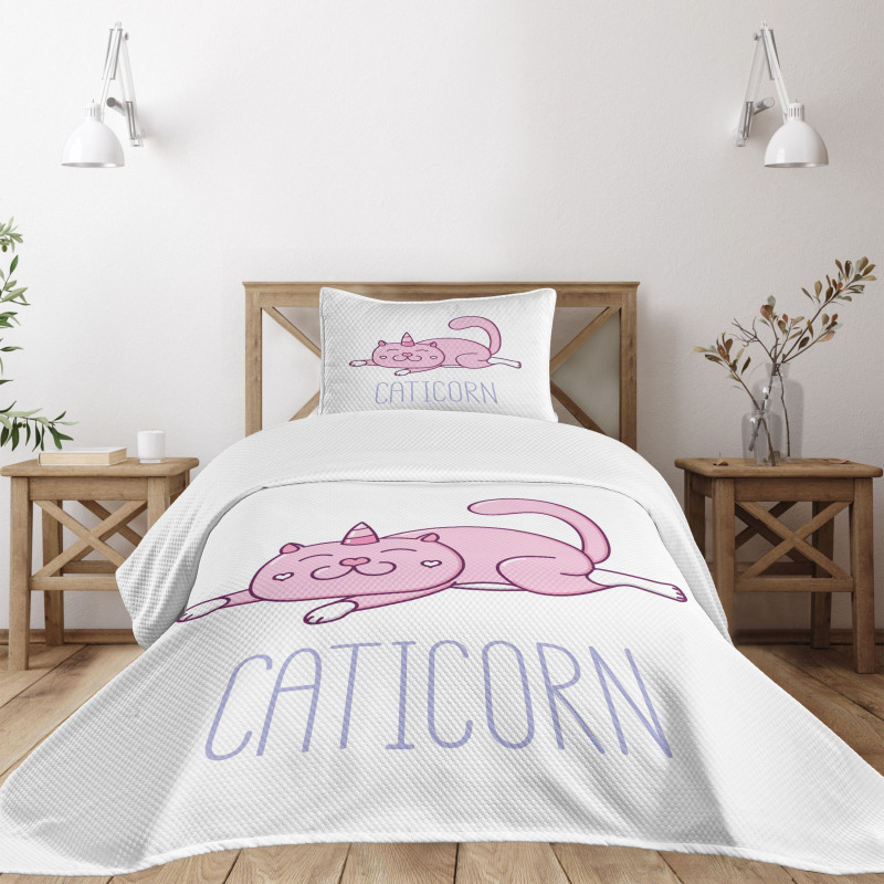 Pink Funny Mascot Bedspread Set