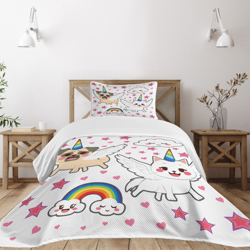 Comic Pop Art Style Bedspread Set