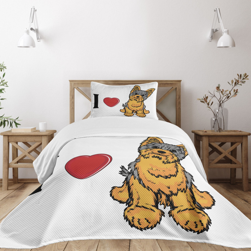 I Love Yorkshire Words Bedspread Set